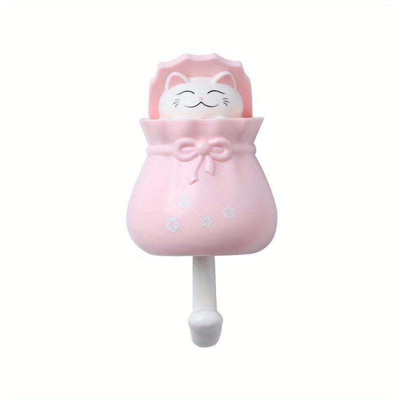 Creative Lucky Bag Cat Hook Non Punching Key Adhesive Decorative Hook Dynamic Decorative Hook for Clothes and Hats Wall Hooks