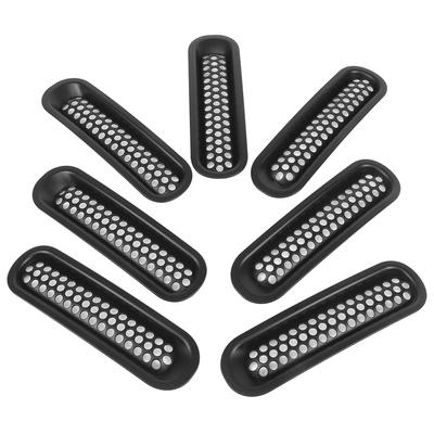 7pcs ABS Exterior Front Grilles Mesh Grill Fit For Jeep Wrangler 20072018 Black