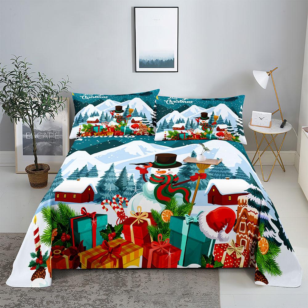 Julesengesett og putevar Sengetøy Laken Dynetrekk King Queen Size for enkeltdobbeltsenger 220x240 Twin Full Tynt Mykt