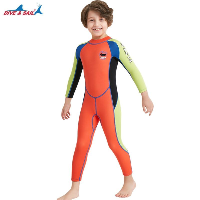 2.5mm Kids Full Wetsuit Long Sleeve Dive Suit Snorkeling Swimming Warmth UV Protection