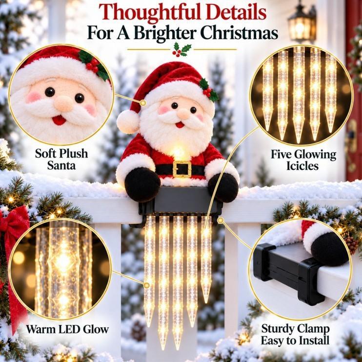 Winterglow Snowman Reindeer Solar Icicle Light Decor For Christmas Holiday Home Yard Scene