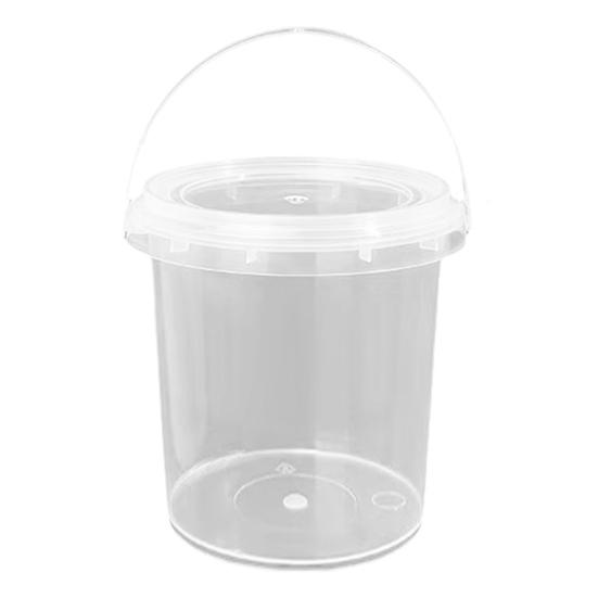 10Pcs Plastic Drink Buckets with Lids And Handles Party Cups for Cocktails Ice Cream Snacks Reusable Food Containers for Summer Beach Bar Beer