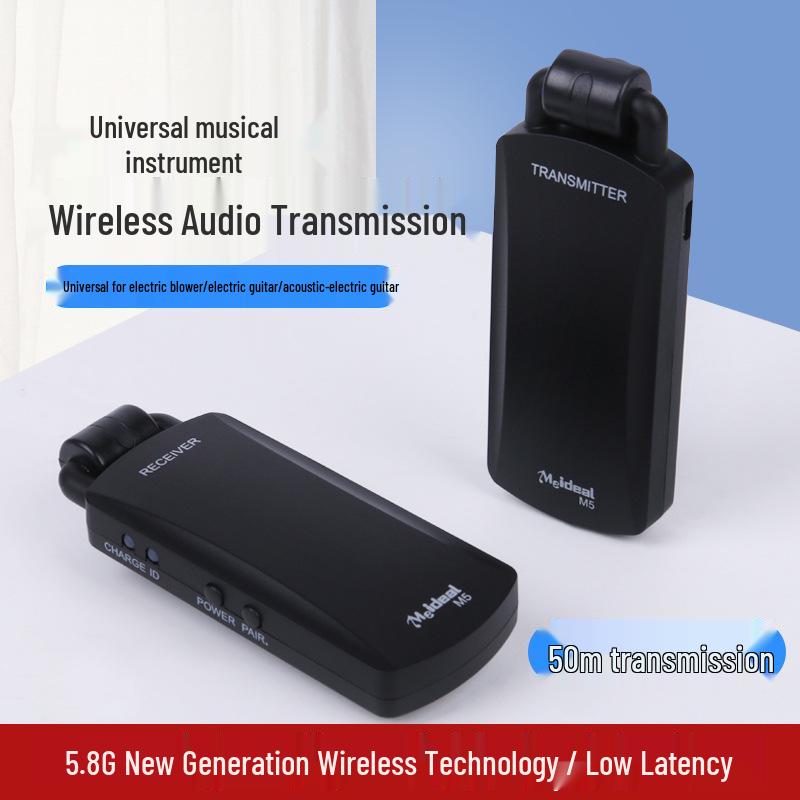 Guitar & Sax Wireless Transmitter Receiver with Noise Reduction for Electric & Acoustic Instruments