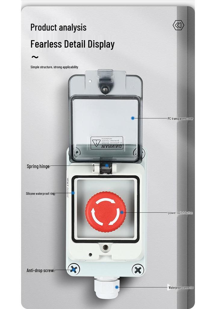 Waterproof Outdoor Emergency Stop & Control Box with Self-Reset Function