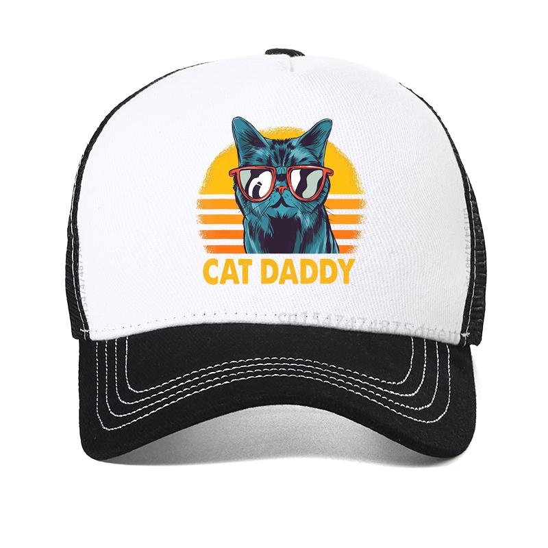 Pew Pew Madafakas Hut Herren Neuheit Lustige Katze Baseballkappe Vintage Sommer cool Netz Atmungsaktiv Trucker Cap