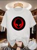 Summer New Style Couple Shortsleeved Tshirt Unisexs and Unisexs Roundneck Alien Print Halfsleeve Style Inins