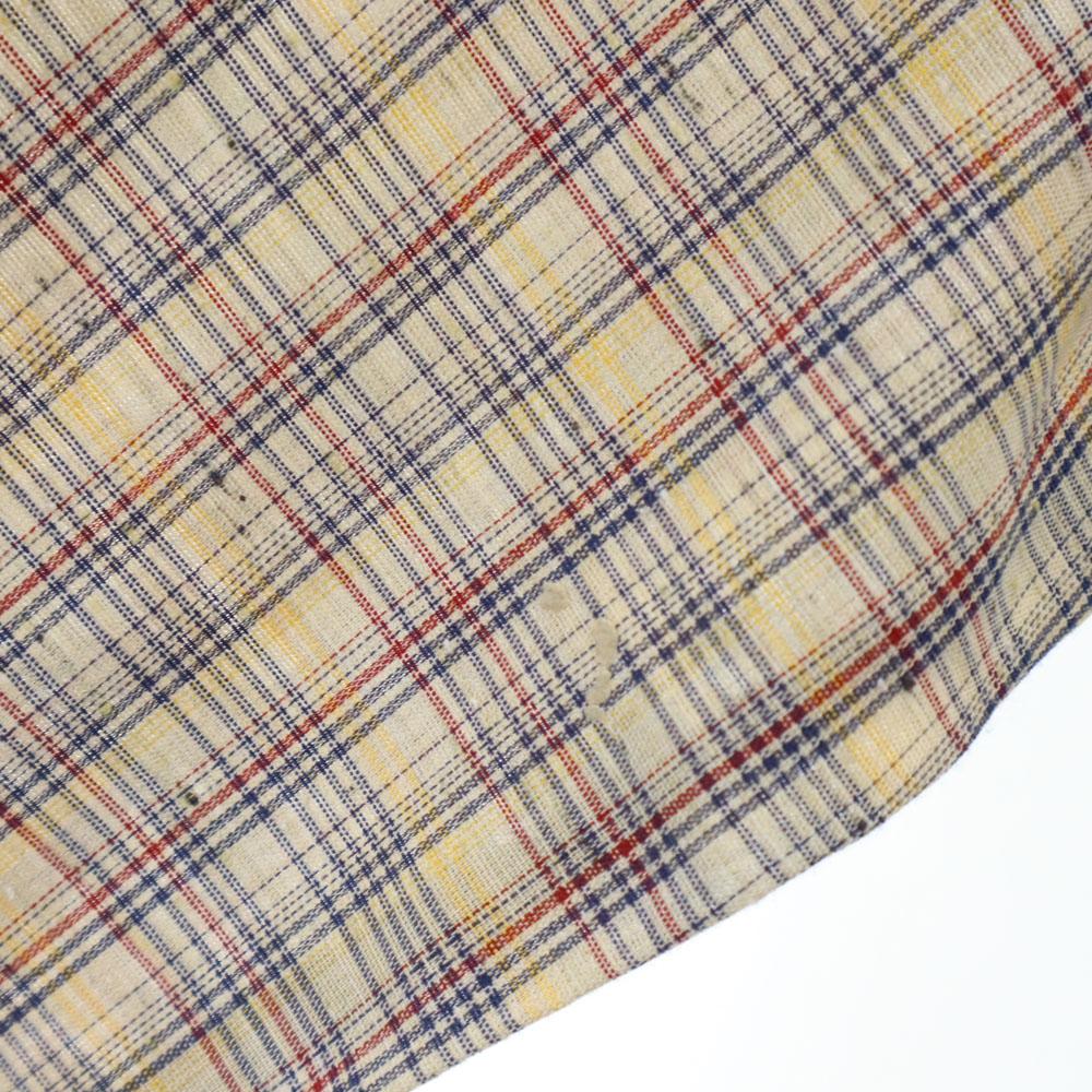 Lee 80s Made In USA Vintage Check Long Sleeve Western Shirt Beige Men's Used