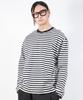 Deumakeu M Stripe Loose-Fit Long Sleeve Tee - Dark Navy