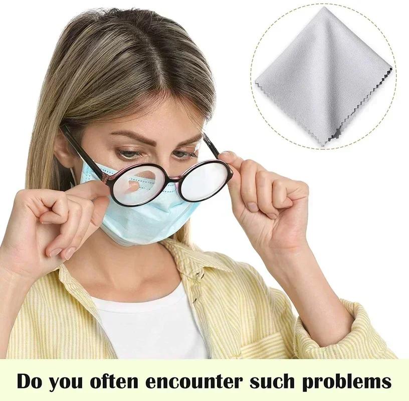 1-120PCS Reusable Anti-Fog Glasses Wipes Suede Pre-moistened Antifog Lens Cloth Defogger Eyeglass Wipe Glasses Prevent Fogging