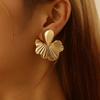 Punk Party Vintage Geometric Stud Earrings for Women Apricot leaves Earrings  Trendy Ear Jewelry Accessories Gif