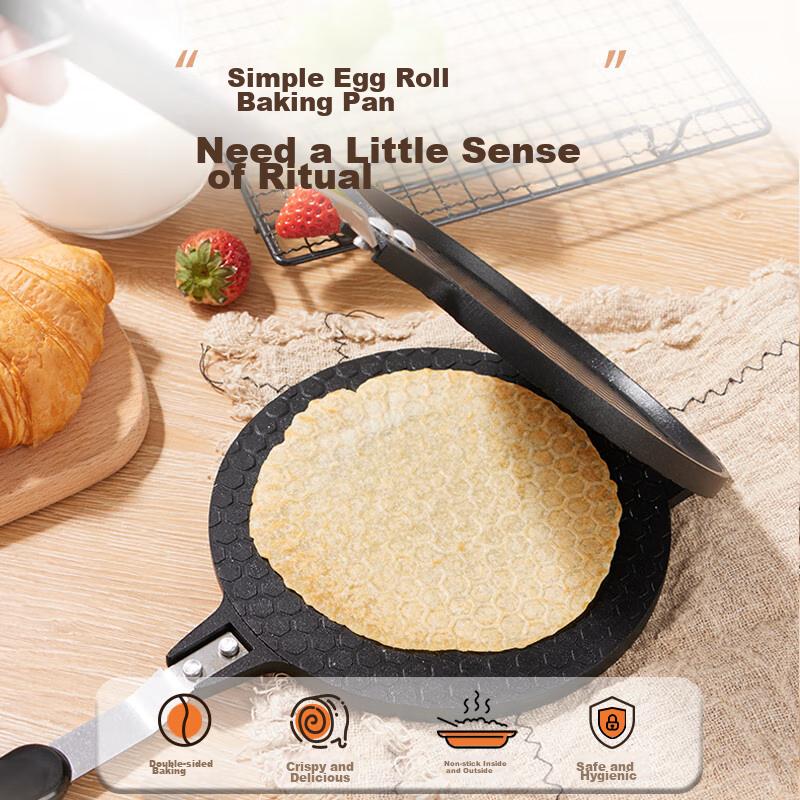 Baijie Egg Roll Maker, Egg Roll Pan Mold, Baking Tool, Crispy Skin Baking Tray, Double-Sided Frying Pan, Cookie Maker for Egg Rolls And Pancakes