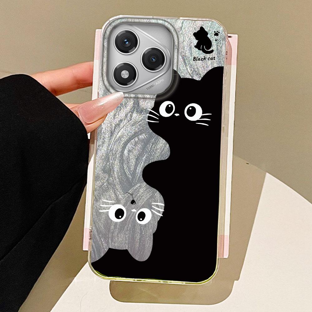 Artistic Embracing Black Cat Phone Cases for Honor 400 200 Pro Magic 7 5 Lite X9a X9c X8a X8b X8c TPU Shell Silicone Back Cover