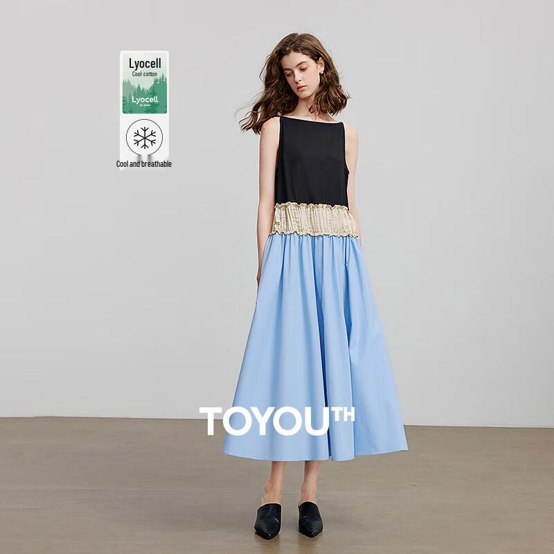 

Женское охлаждающее платье-майка Chuyu из лиоцелла с цветовыми блоками L