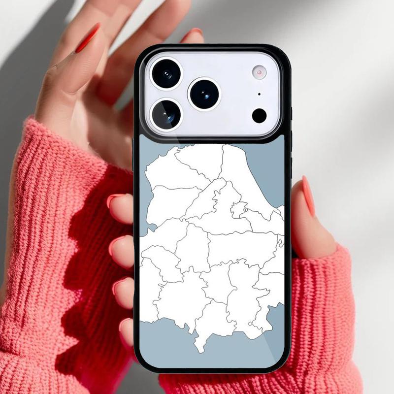 Punjab Map Outline Phone Case for iPhone 17 Air 16e 15 14 13 Pro Max Back Cover for 12 11 Pro Coque