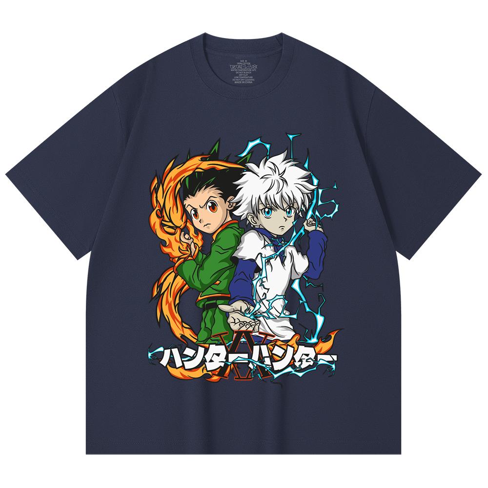 230 Gsm 100% Cotton HXH V7 Gon Killua Print Unisex Heavy Cotton T Shirt