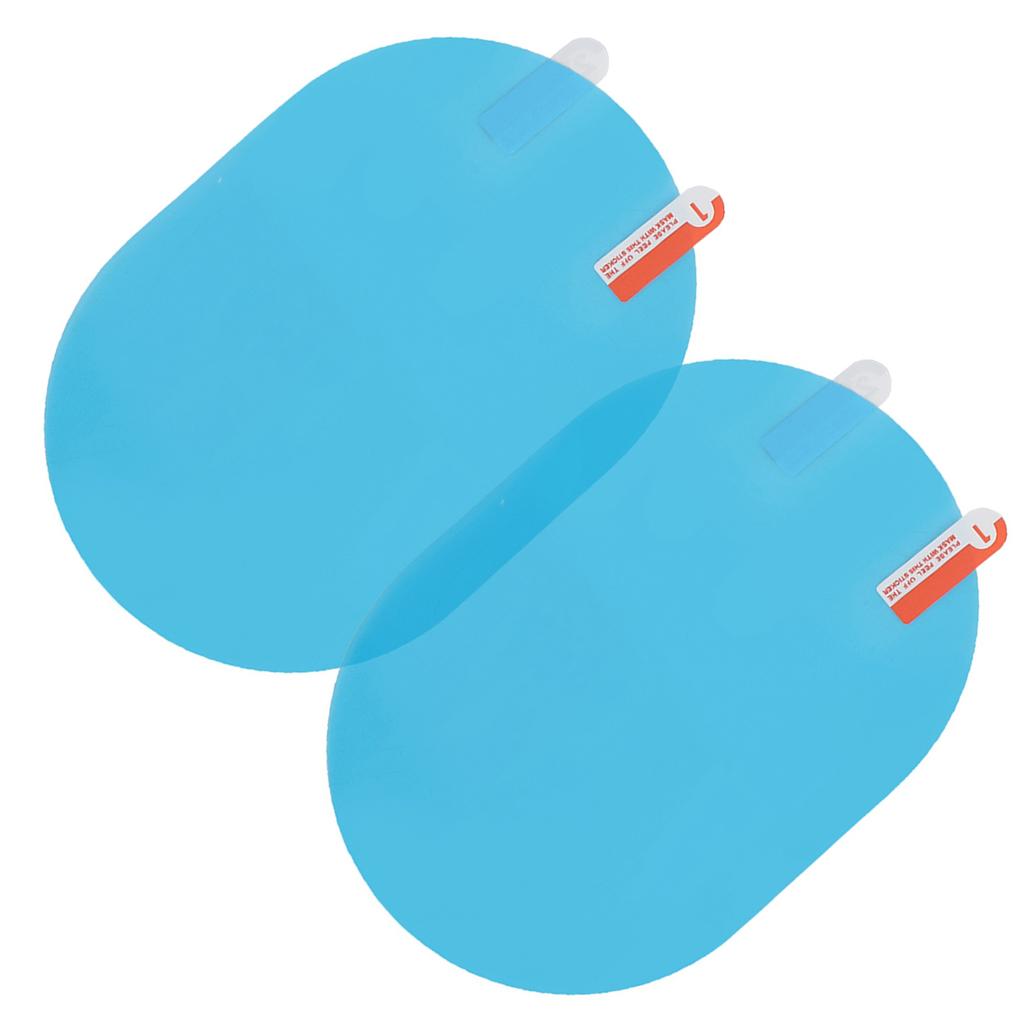 Car Rearview Mirror Rain Protective Film Anti Fog Rainproof Sticker 100x145mm Oval Blue