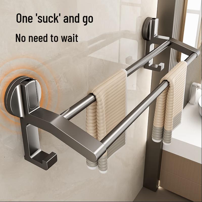 Baihan No-Drill Suction Cup Bathroom Towel Rack