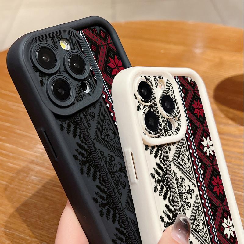 Shockproof Case For iPhone 17 Air 16 15 14 Pro Max 12 13 17 Pro 16e 17e 16 15 Plus Vintage Totem Patterned Soft TPU Phone Cover