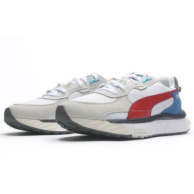 Puma Wild Rider Layers - Hvite Urbane Røde Unisex Sneakers 380697-01
