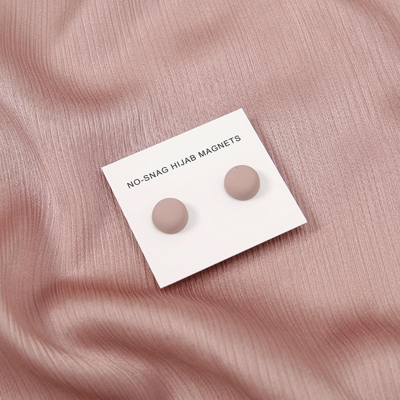 Fashion Matte Silk Scarf Hijab Magnetic Brooch Hijab Round Clip For Women Shawl Muslim Strong Magnetic Button Turban Accessories
