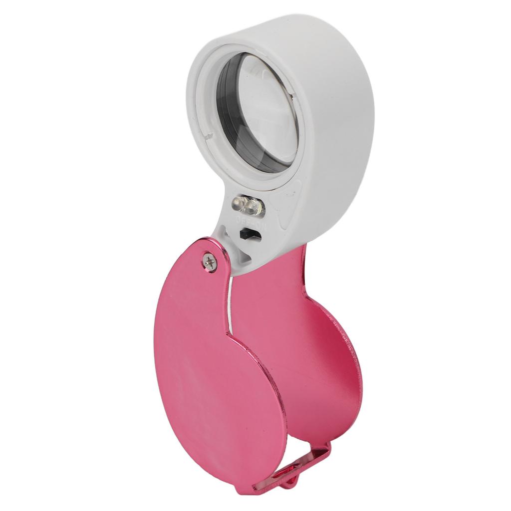 40X Magnifier Loupe LED Lights High Transmittance Portable Jewelers Loupe with Aluminium Alloy for Elderly