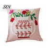Floral Pattern Throw Pillow Shams Farmhouse Cushion Cover, 3D Flower Embroidery Decorative Light Luxury Bed Covers Case for Living Room Couch