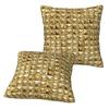 Gold 2 Pcs Square Pillowcase Pillow Cover Cushion Zip Decorative Comfort Throw Pillow For Home Bedroom
