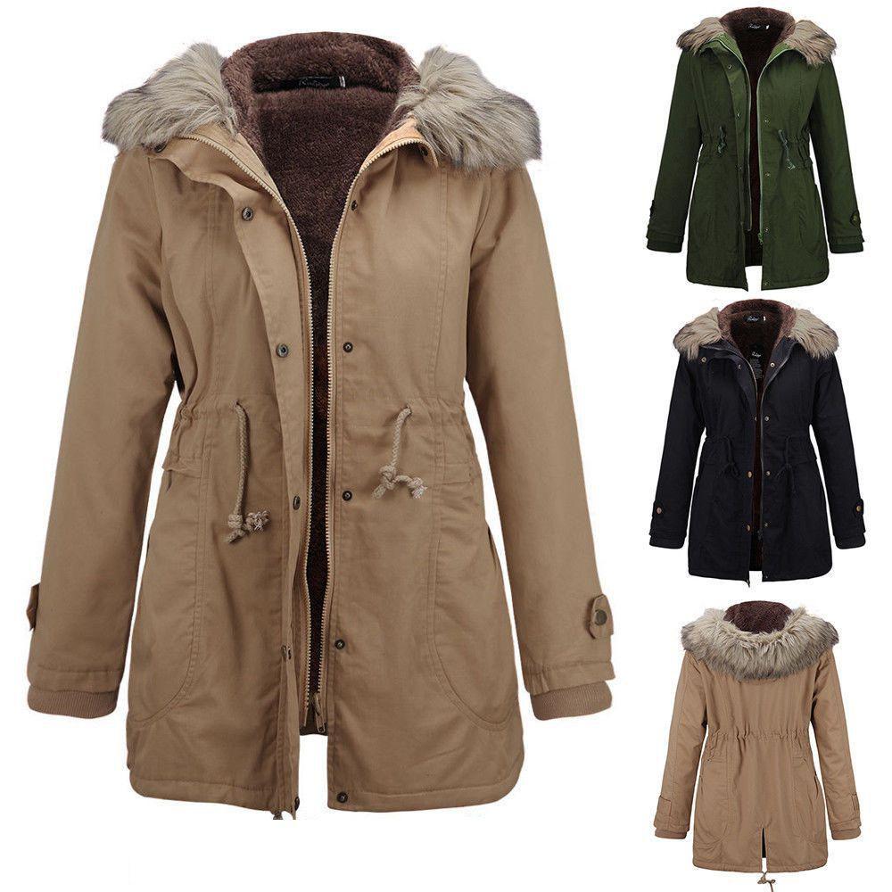 Women's Cotton Padded Winter Down Coat Jacket Thicken And Warm Long Parka For Cold Weather