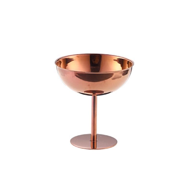 Footed Metal Serving Cup for Fruit Presentation and Party Table Use, Stemmed Bowl Cup for Home Gathering Display
