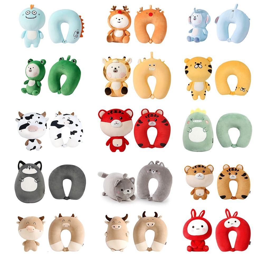 Healthcare Soft Cervical Cartoon Changable Penguin Whale Protection Neck Fluffy Pillows U Shaped Travel Pillow