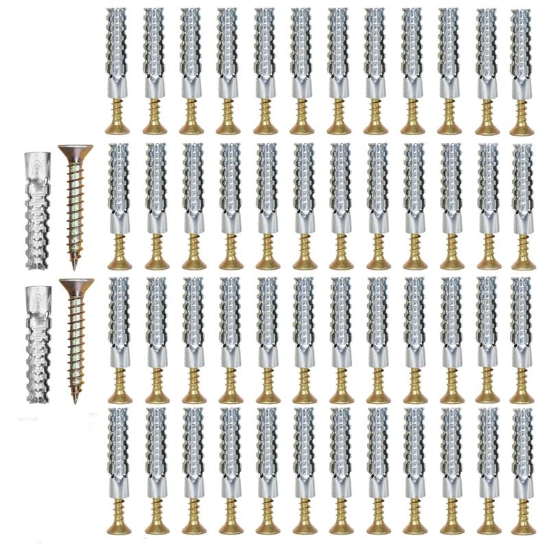 50Pcs Metal Expansion Screws Pipe Drilling Plug High Strength Metal Fasteners Expansion Tube Tapping Screws