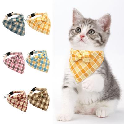 Decor Adjustable Buckle Bell D-ring Pet Collar Puppy Cat Triangle Neck Scarf Bib