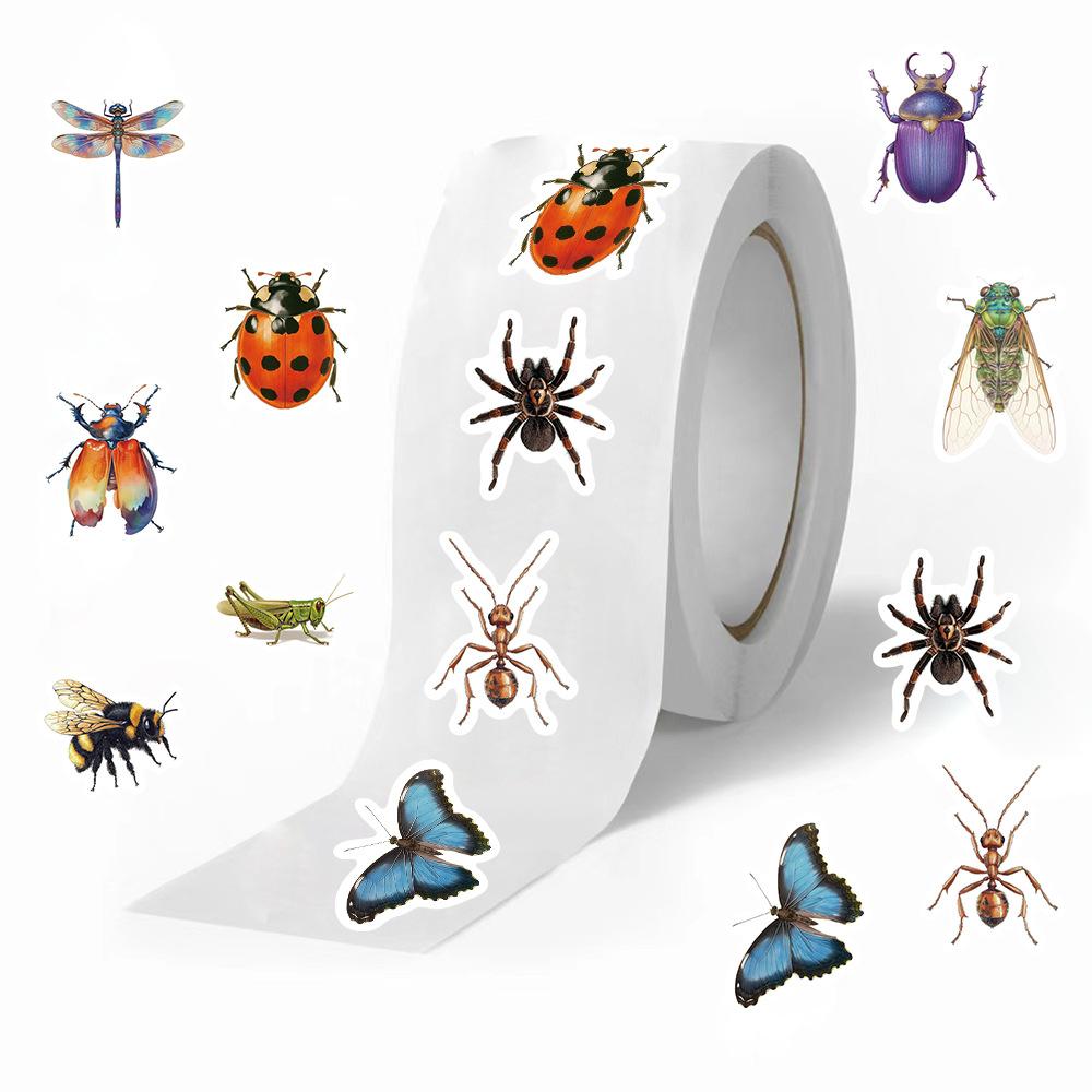 500 Pictures/roll Roll Sticker Hot-selling Tape Small Insect Expression Handbook Material Decorative Envelope Seal Sticker