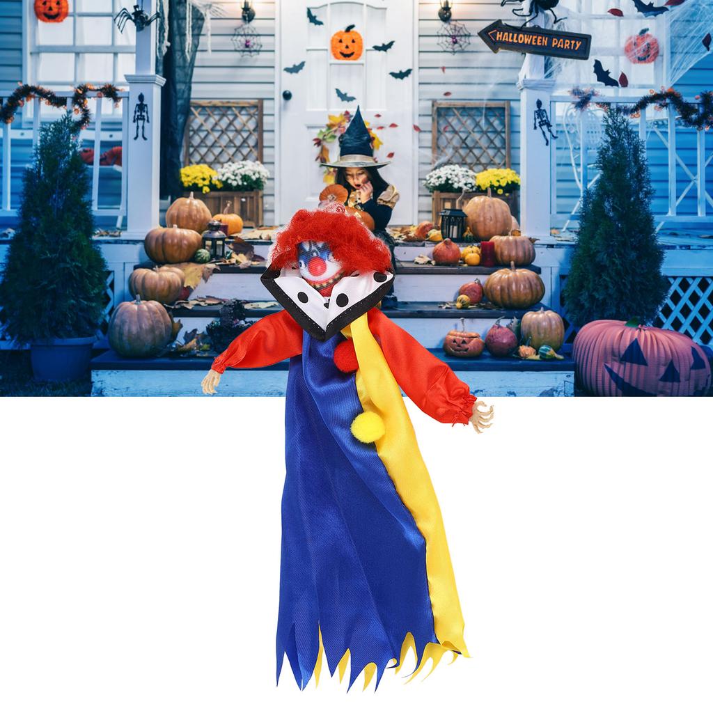 Halloween Clown Doll Scary Eerie Clown Doll Decoration Hanging Clown Doll Ornament for Horror Themed Activities