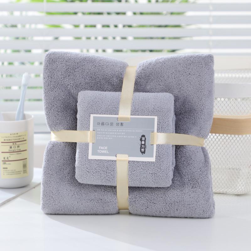 Coral Fleece Bath Towel Gift Set: Thickened Mother-Child Set, Customizable Logo