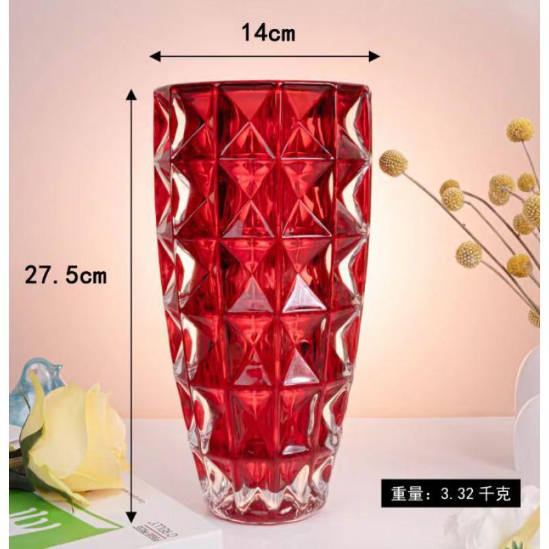 Thickened Colored Glass Vase Home Decor Modern Floral Arrangement Lucky Bamboo Display