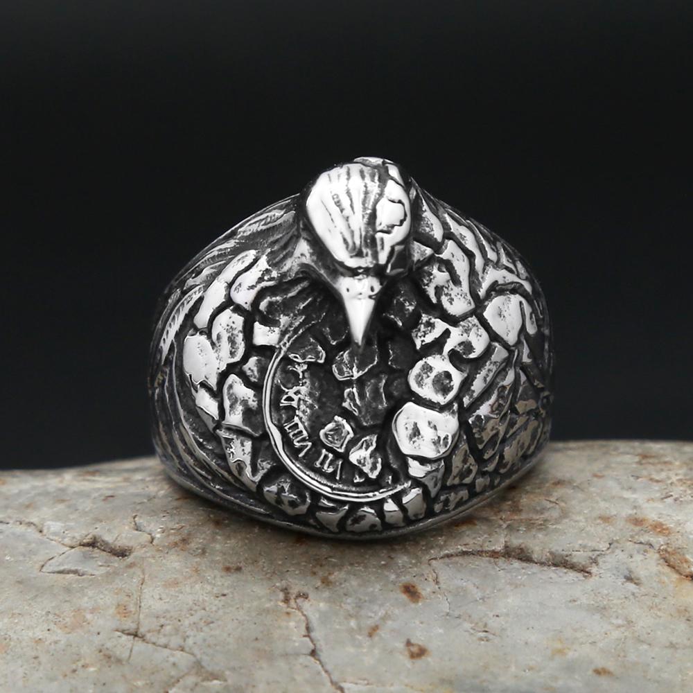 New Vintage 316L Stainless Steel Eagle Rings For Men Women Punk Biker Viking Animal Ring Unique Fashion Jewelry Gifts Wholesale
