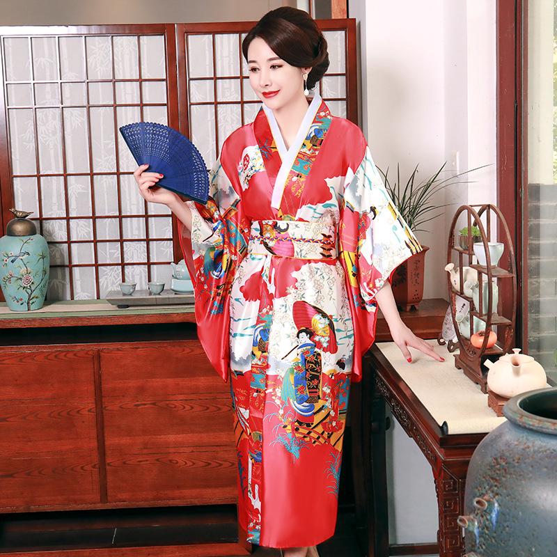 2025 Seiden Plus Size Japanischer Kimono Pyjama - Damen Trendiges Douyin-Inspiriertes Gewand Bademantel Hauskleidung