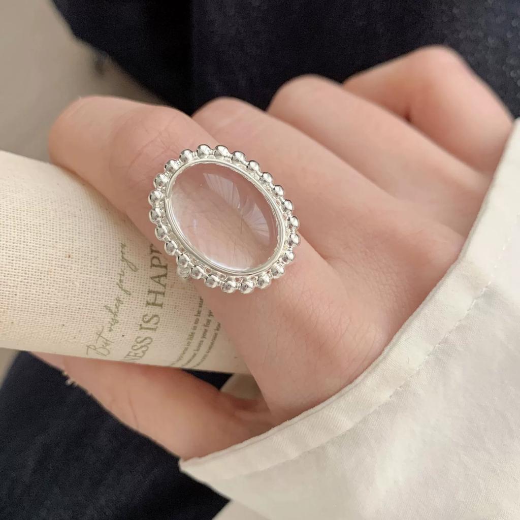 PANJBJ 925 Sterling Silber Dicker Doppelring für Damen Mädchen Geschenk Minimalismus Neutral Öffnend Breiter Schmuck Dropshipping
