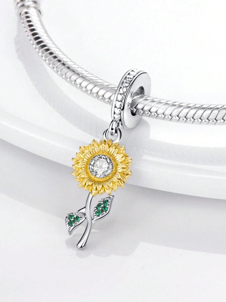 Charms Plata Spring Flowers Beads Charm Copper Plated Fit Charms Copperoriginal Bracelet For Jewelry Making Diy Charm