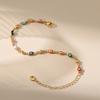 Women 18k Gold Plated Multicolor Evil Eye Adjustable Ethnic Bracelet