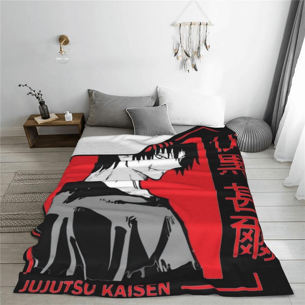 Coperta Rossa Toji Velluto Jujutsu Kaisen Comoda Ultra-Morbida Coperta da Lancio per Biancheria da Letto Biancheria da Letto Coperte