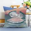 Works by Polish Artist Monika Marchewka Cushion Cover Washable Linen Comfort Soft  for Sofa Bed Cozy Home Room Decor