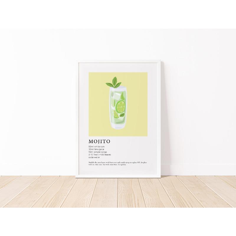 Modern Colorful Minimalist Alcohol Canvas Poster Cocktail Wall Art Aesthetic Drinks Print Kitchen Bar Living Room Decor