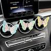 Dynamic Butterfly Car Vent Clip - Colorful Embroidered Wings, Easy to Install, Durable Fabric, Unique and Beautiful Car Decorati