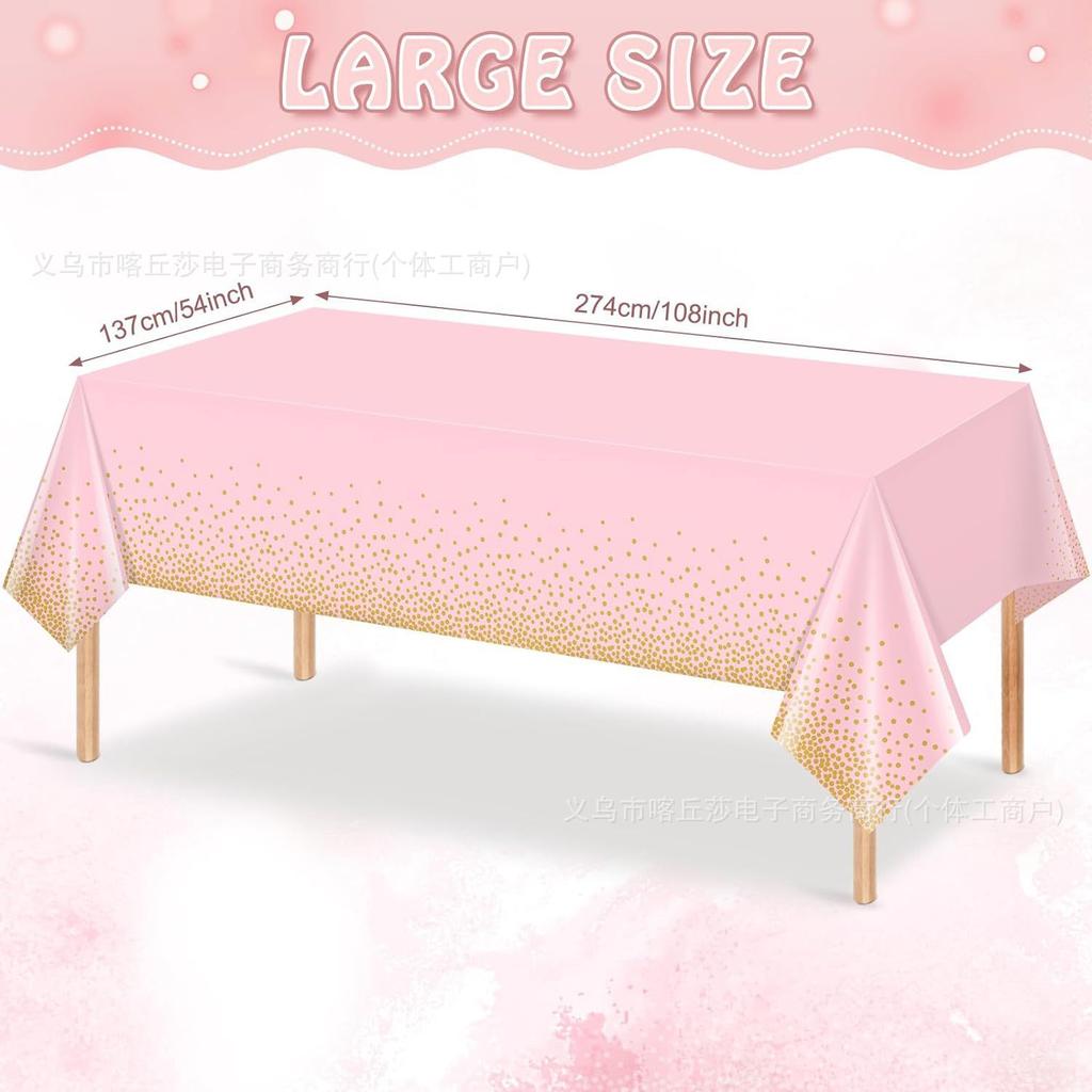 Peva Foundation Gold Polka Dots 137 * 274Cm Tablecloth Waterproof And Oil-Proof, Suitable For Parties, A Must For Holiday Parties