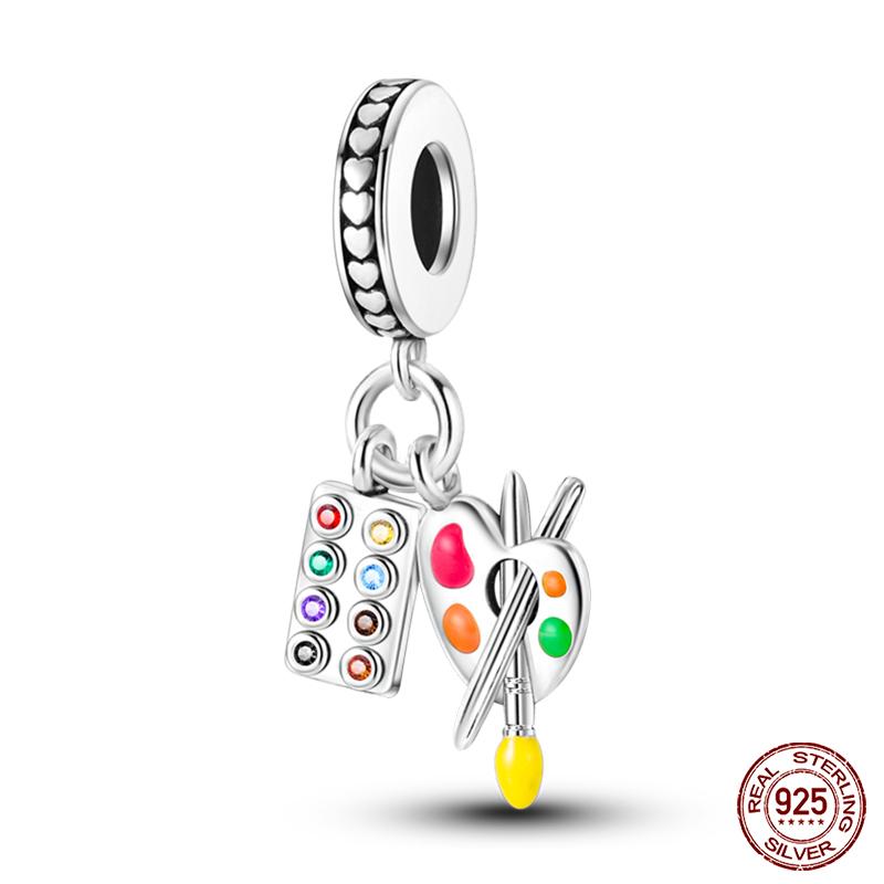 Fit Qikaola Original Bracelets Copper Music Symbol Drawing Plate Medicine Box Career Series Charms Beads For Diy Jewelry