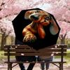 1PC dog paw Automatic Open/Close Umbrella with Windproof, 8-Rib Sturdy Canopy, Durable Ribs, Fashionable Design, Outdoor Accessory, Fun Prin, Holiday