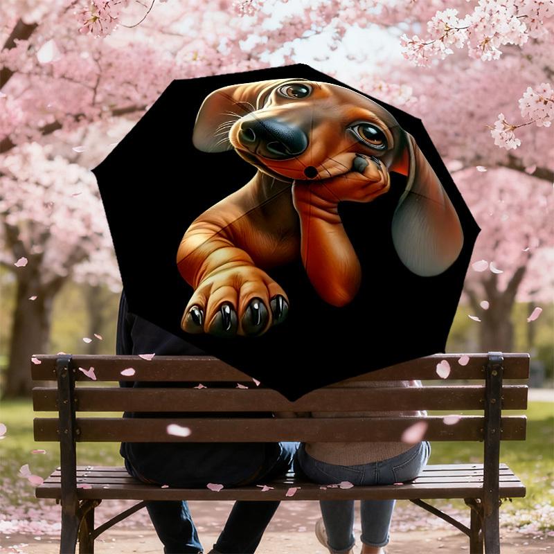 1PC dog paw Automatic Open/Close Umbrella with Windproof, 8-Rib Sturdy Canopy, Durable Ribs, Fashionable Design, Outdoor Accessory, Fun Prin, Holiday