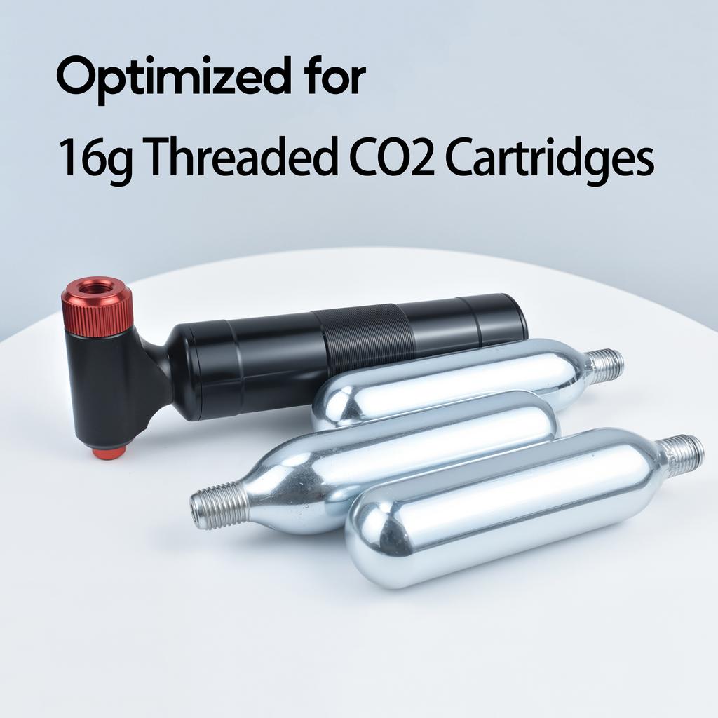 CO2 Inflator with Cartridge Storage Canister Quick Easy Safe for Presta Schrader Bicycle Tire Pump for Road and Mountain Bikes
